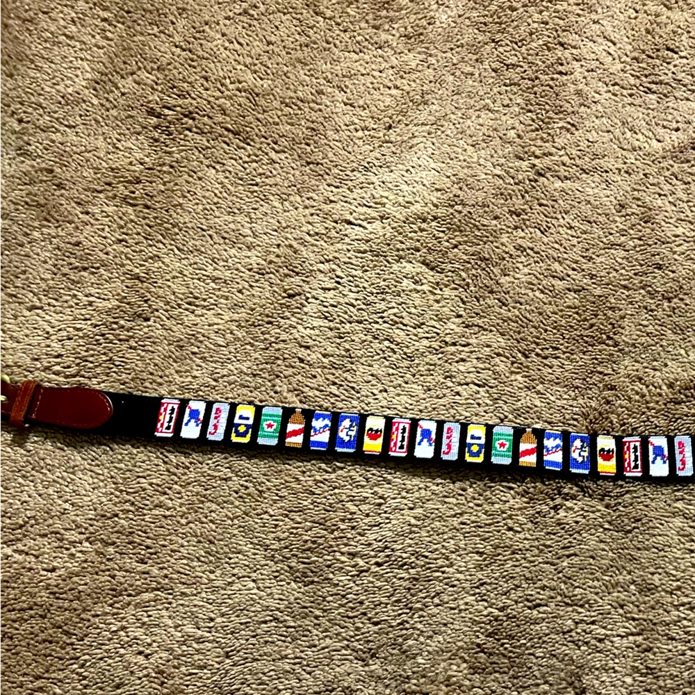 Needle Point Beer Belt - Size 36